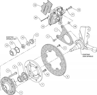 Kit frenos delanteros Ford Mustang 79-93 1984 1993